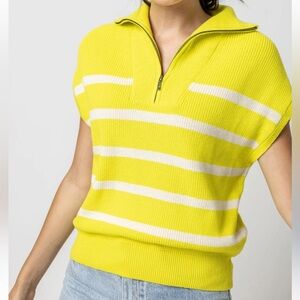 Lilla P - Half Zip Striped Sweater